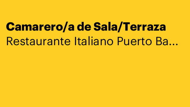 Camarero/a de Sala/Terraza