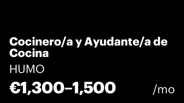 Cocinero/a y Ayudante/a de Cocina