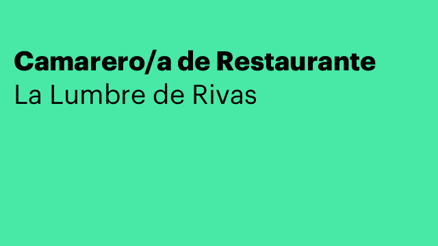 Camarero/a de Restaurante