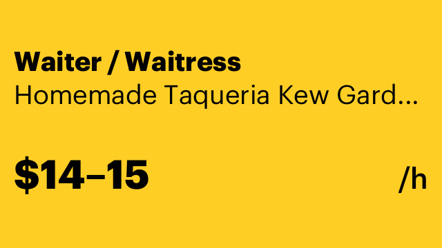 Waiter / Waitress