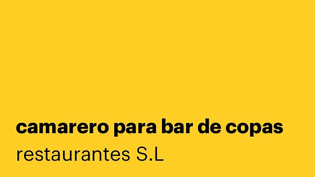 camarero para bar de copas