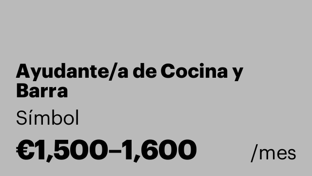 Ayudante/a de Cocina y Barra