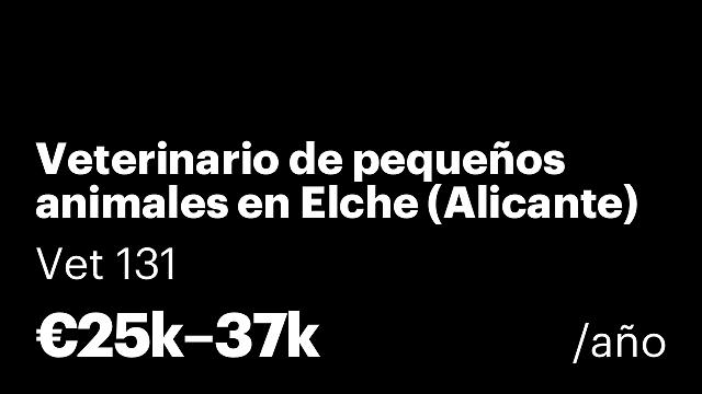 Veterinario de pequeños animales en Elche (Alicante)