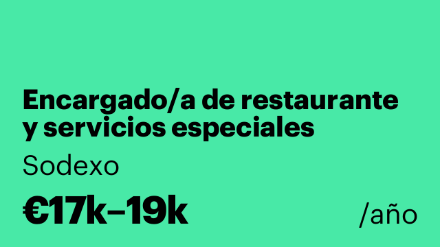 Encargado/a de restaurante y servicios especiales
