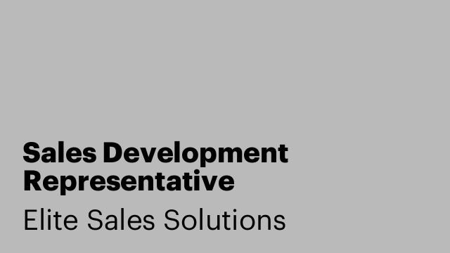 Sales Development Representative