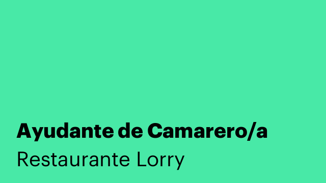 Ayudante de Camarero/a