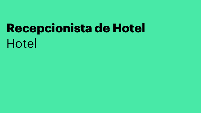 Recepcionista de Hotel