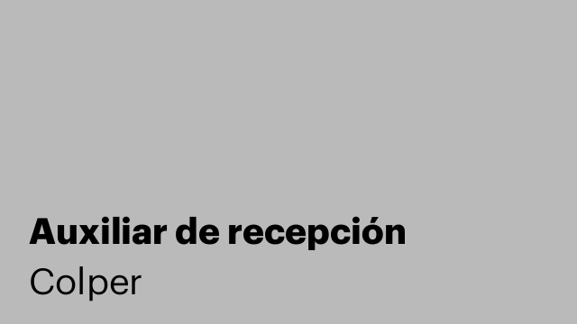 Auxiliar de recepción
