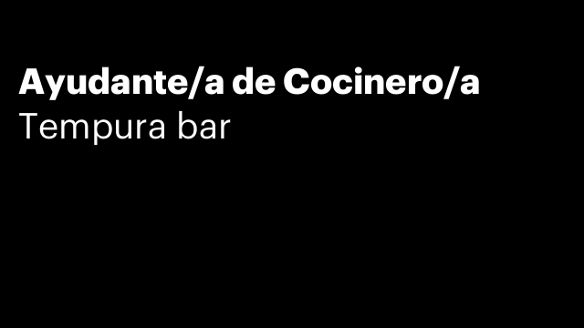 Ayudante/a de Cocinero/a