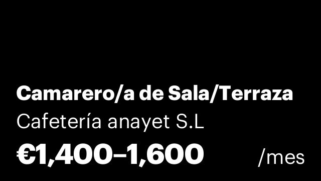 Camarero/a de Sala/Terraza