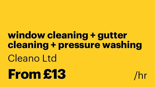window cleaning + gutter cleaning + pressure washing + exterior cleaning
