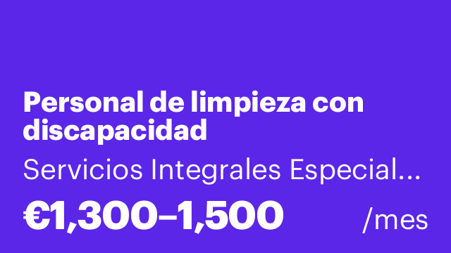 Personal de limpieza con discapacidad