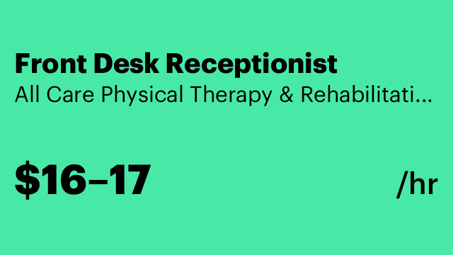 Front Desk Receptionist