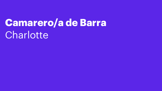 Camarero/a de Barra
