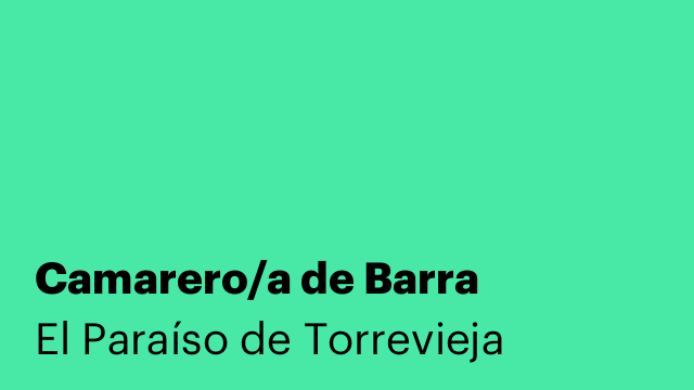 Camarero/a de Barra