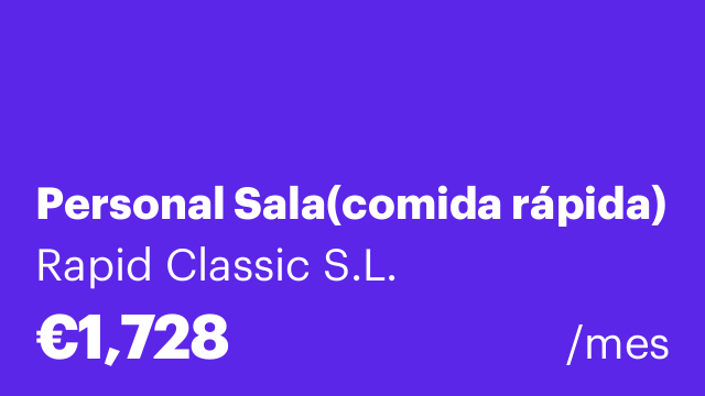 Personal Sala(comida rápida)