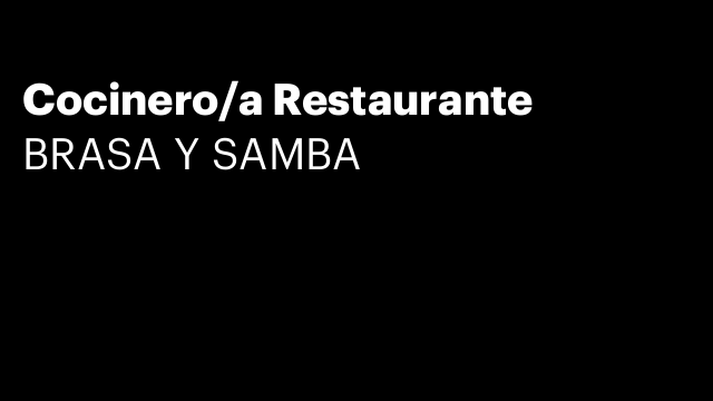 Cocinero/a Restaurante