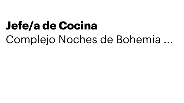 Jefe/a de Cocina