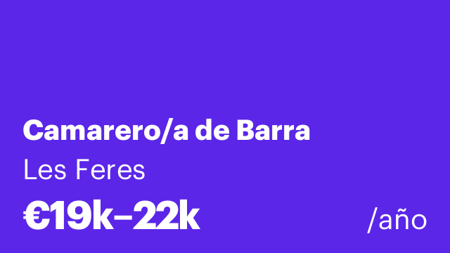 Camarero/a de Barra
