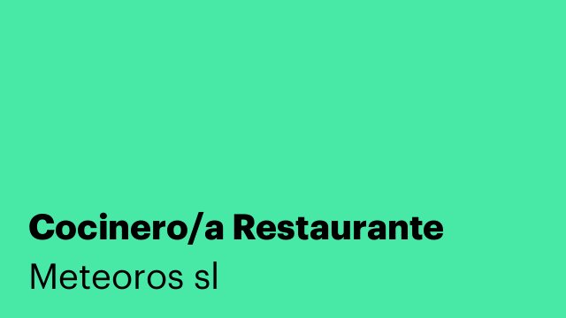 Cocinero/a Restaurante