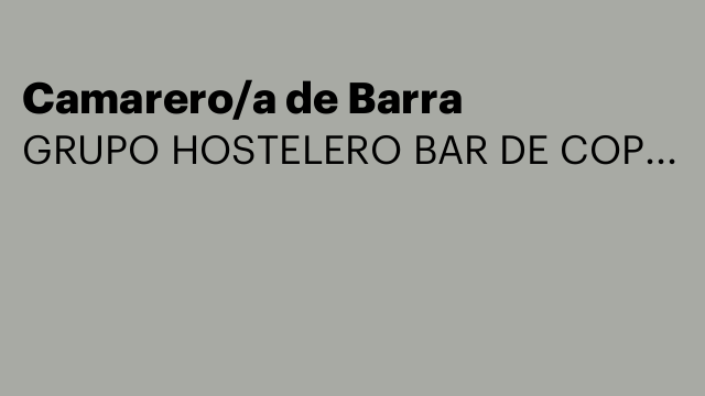 Camarero/a de Barra