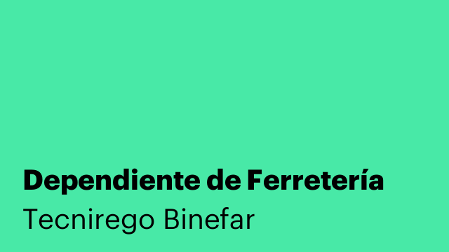 Dependiente de Ferretería