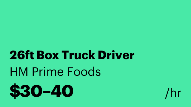 26ft Box Truck Driver