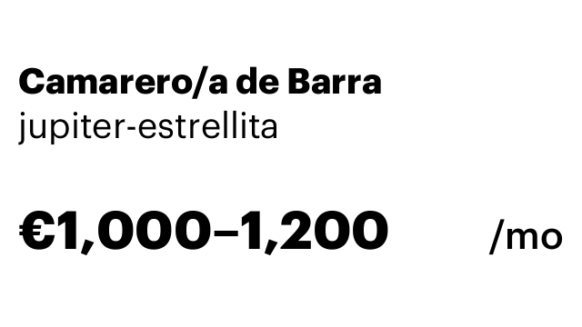 Camarero/a de Barra