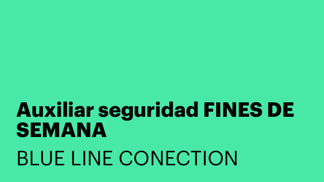 Auxiliar seguridad FINES DE SEMANA