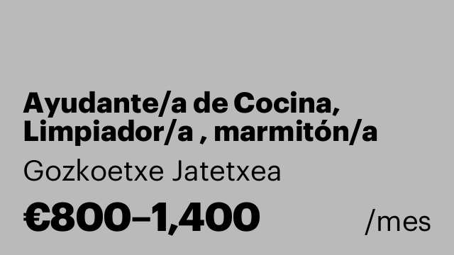 Ayudante/a de Cocina, Limpiador/a , marmitón/a