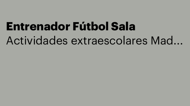 Entrenador Fútbol Sala