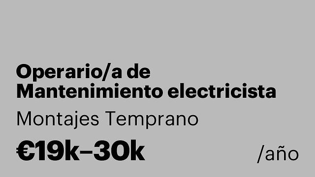 Operario/a de Mantenimiento electricista