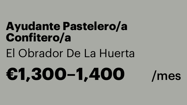 Ayudante Pastelero/a Confitero/a