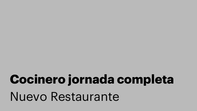 Cocinero jornada completa