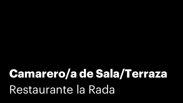 Camarero/a de Sala/Terraza