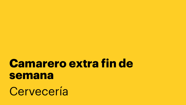 Camarero extra fin de semana