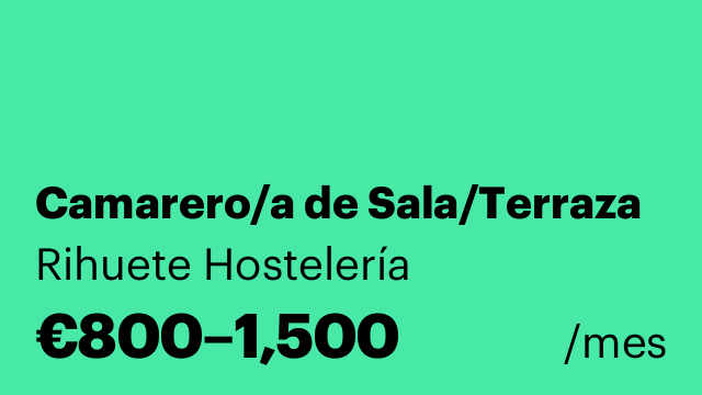 Camarero/a de Sala/Terraza