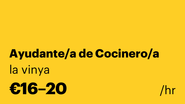 Ayudante/a de Cocinero/a