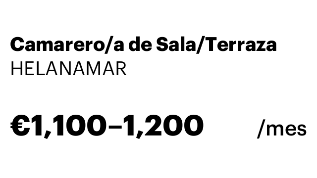 Camarero/a de Sala/Terraza
