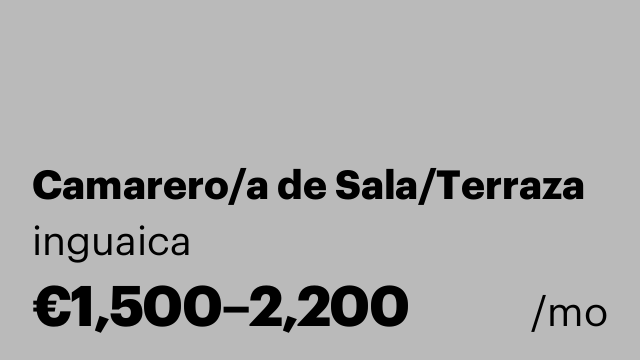 Camarero/a de Sala/Terraza