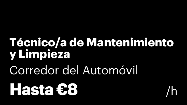 Técnico/a de Mantenimiento y Limpieza