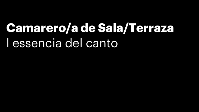 Camarero/a de Sala/Terraza