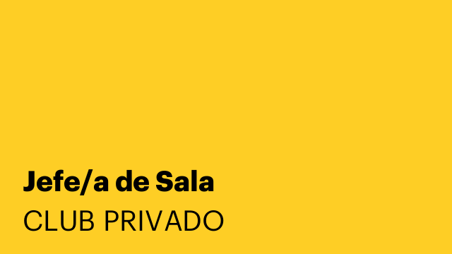 Jefe/a de Sala