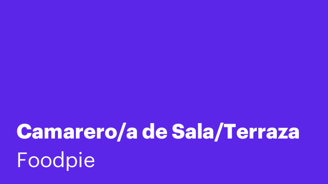 Camarero/a de Sala/Terraza