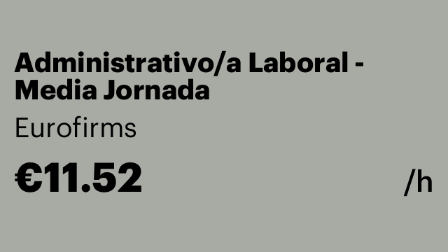 Administrativo/a Laboral - Media Jornada