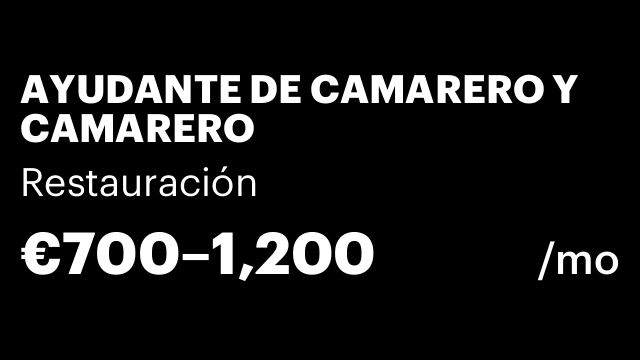 AYUDANTE DE CAMARERO Y CAMARERO