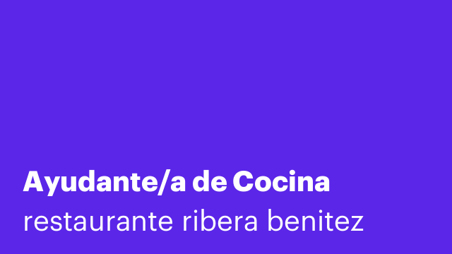 Ayudante/a de Cocina