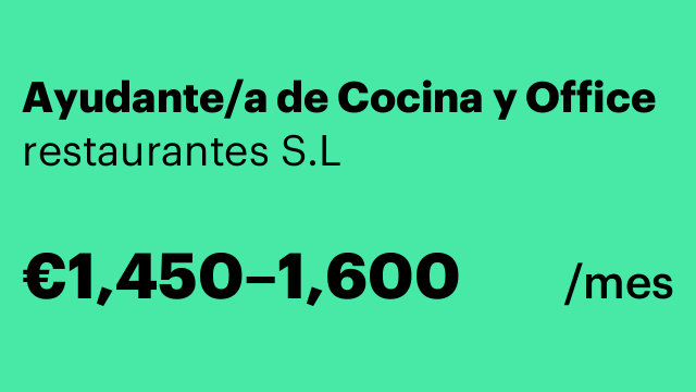 Ayudante/a de Cocina y Office