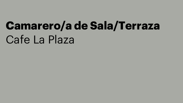 Camarero/a de Sala/Terraza