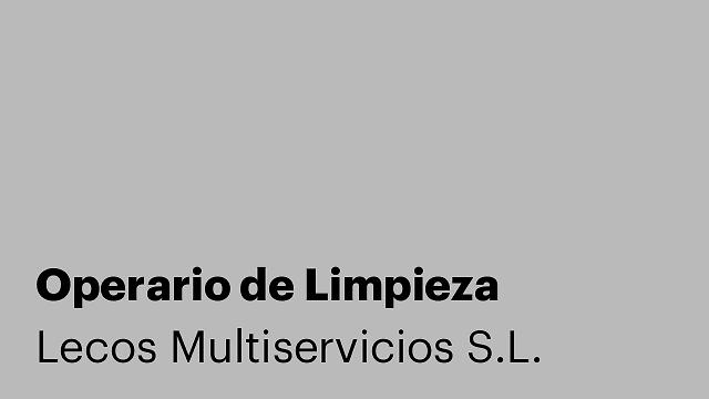 Operario de Limpieza